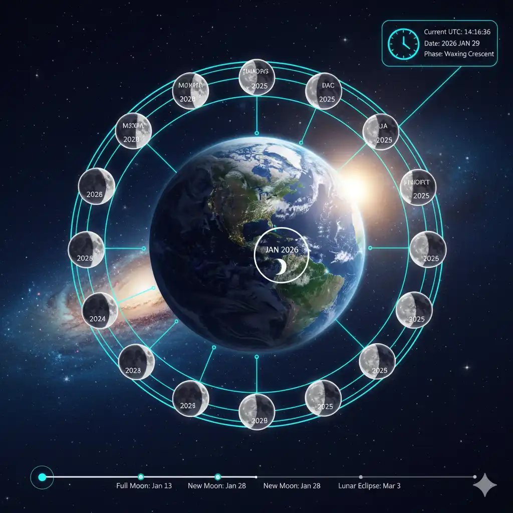 Moon Phase Calendar – See Lunar Phases for Every Day