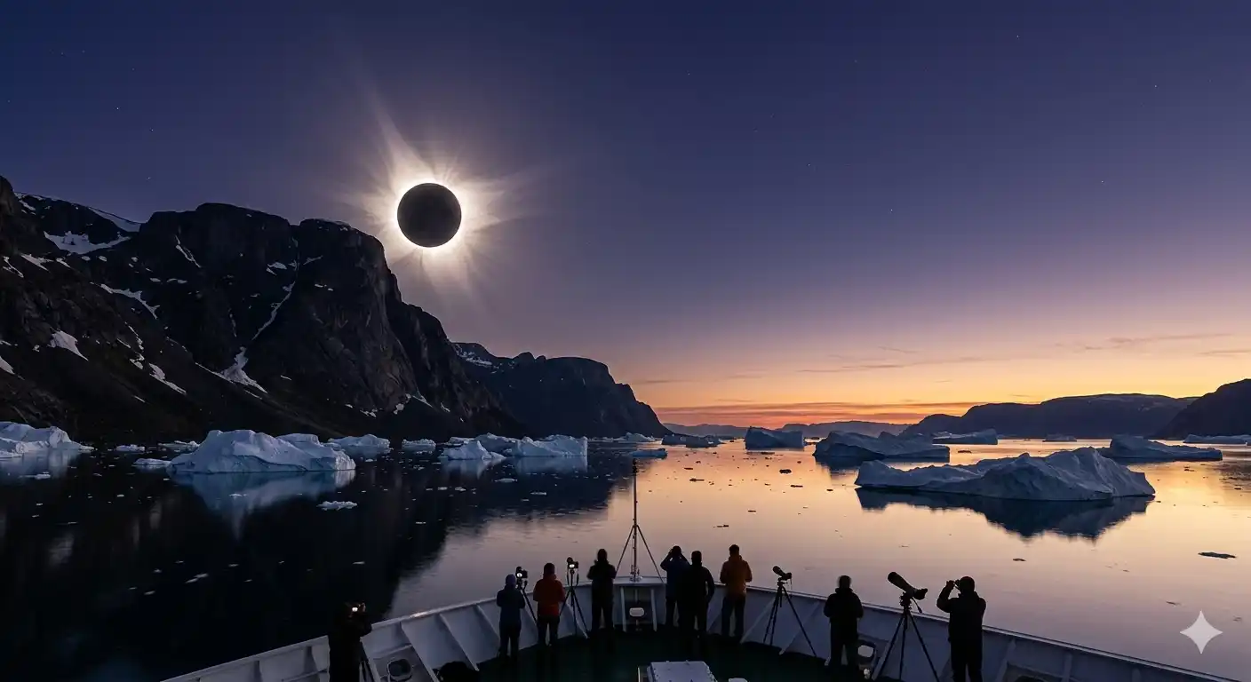 Total Solar Eclipse 2026 in Greenland: First Contact in the High Arctic
