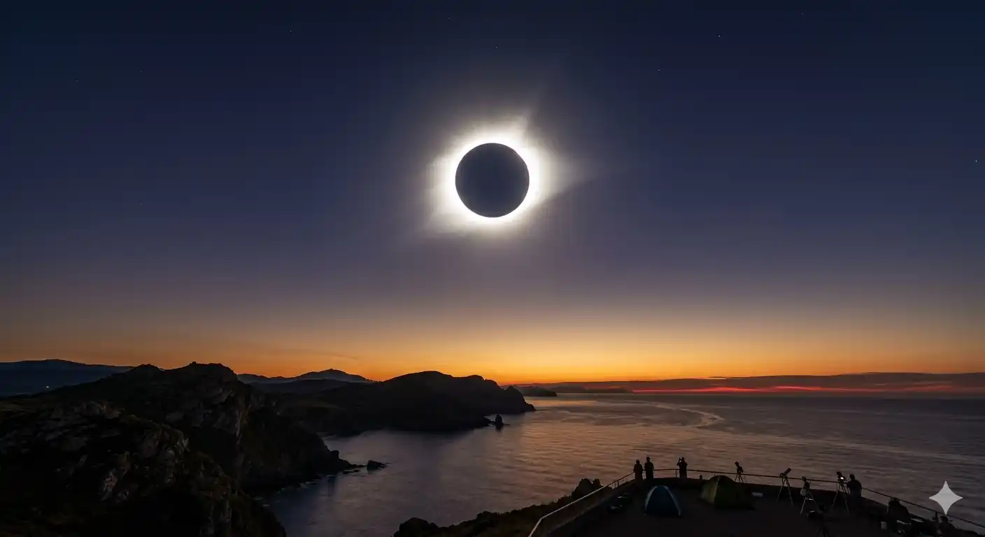 TOTAL SOLAR ECLIPSE 2026: Live Countdown, Path Map & Visibility Times