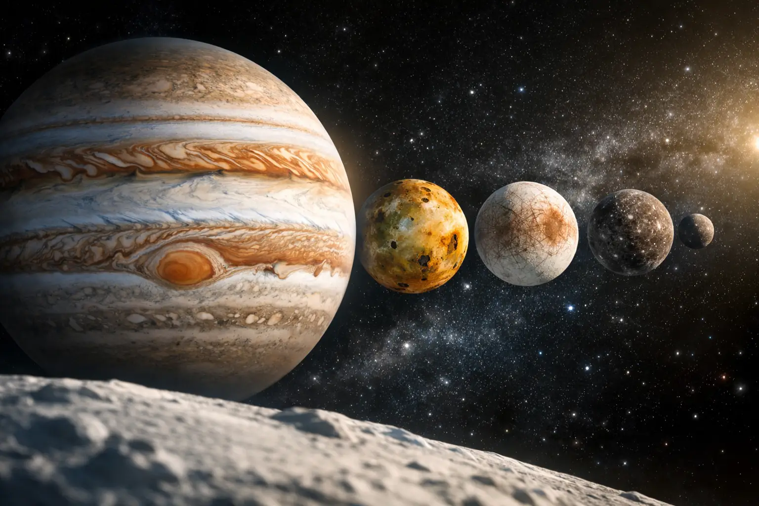 Jupiter's Moons: Four Worlds to Track Live
